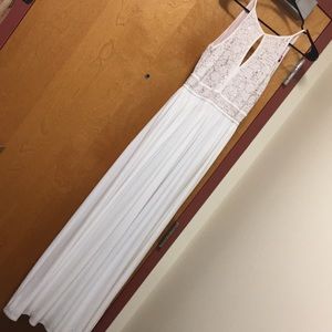 Greek Goddess Lace Halter Gown